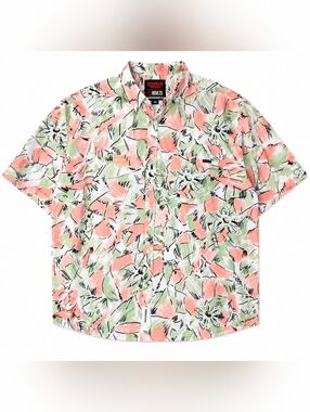 RSVLTS x Stranger Things Button-Up Shirt Floral Graphic Print Size 4XL
